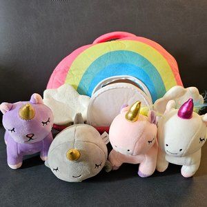 Pixie Crush Plush Rainbow Cloud Bag Storage Unicorn Stuffed Toy Snug A Babies